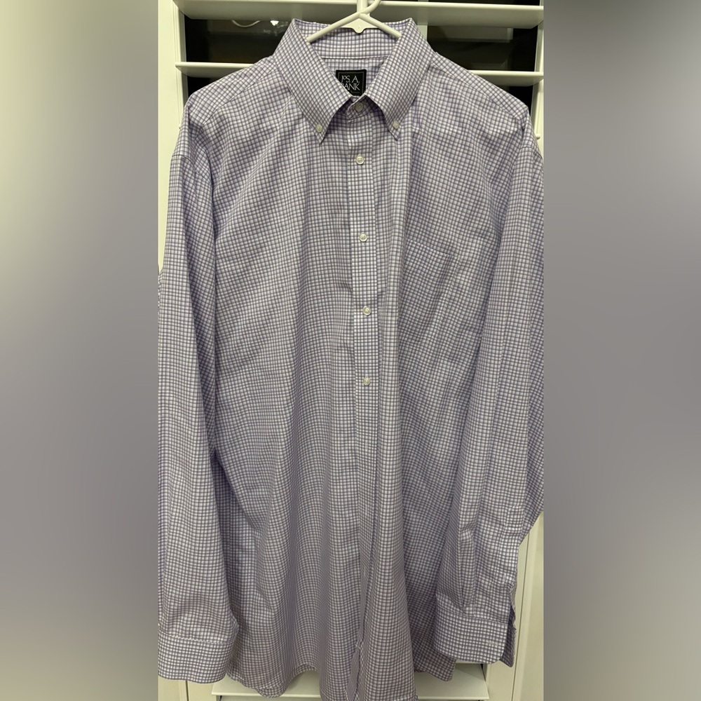 Jos. A. Bank Lavender Checkered Button Down Shirt
